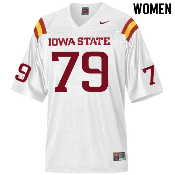 Women #79 Mason Skovgard Iowa State Cyclones College Football Jerseys Sale-White - Click Image to Close